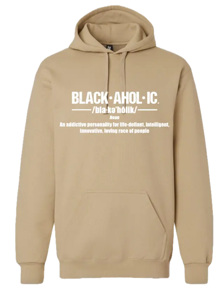 Blackaholic Definition Hoodie Women Tan (White Lettering) BLACKAHOLIC UNLIMITED