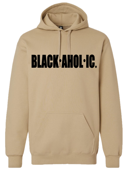 Blackaholic Classic Hoodie  Men Tan (Black Lettering)
