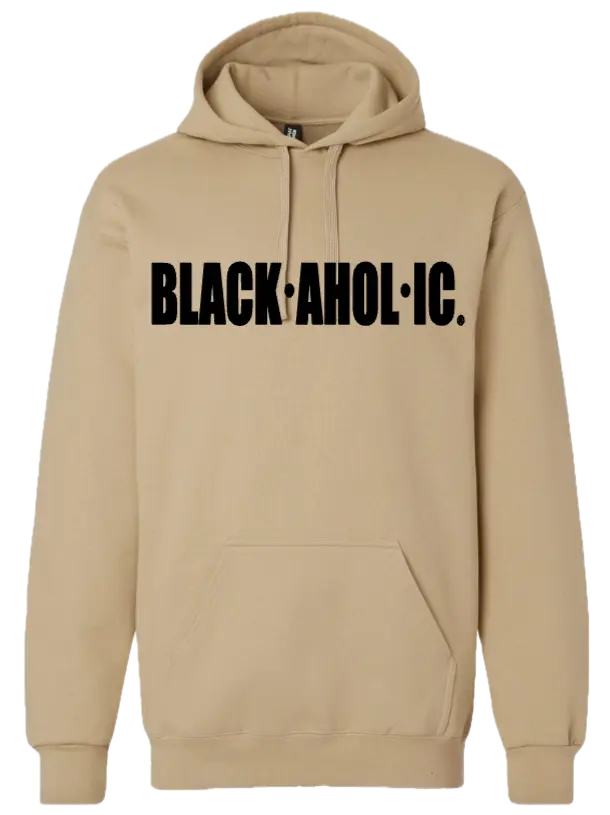 Blackaholic Classic Hoodie Women Tan  (Black Lettering) BLACKAHOLIC UNLIMITED