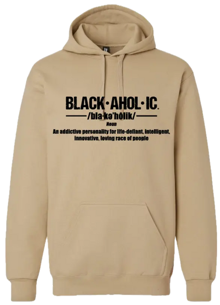 Blackaholic Definition Hoodie Women Tan (Black Lettering) BLACKAHOLIC UNLIMITED
