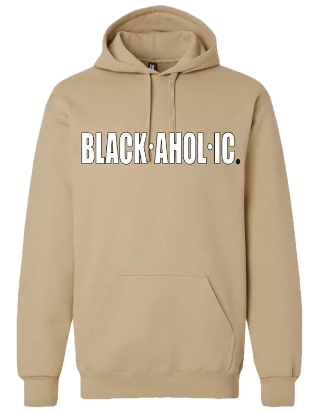 Blackaholic Classic Hoodie  Men Tan(White Lettering) BLACKAHOLIC UNLIMITED