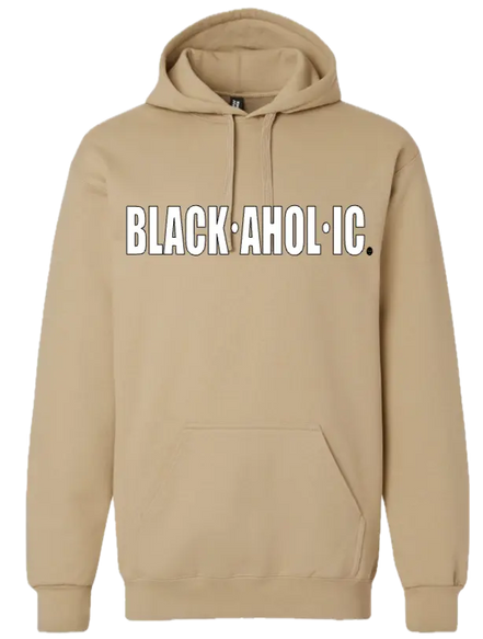 Blackaholic Classic Hoodie  Men Tan(White Lettering) BLACKAHOLIC UNLIMITED