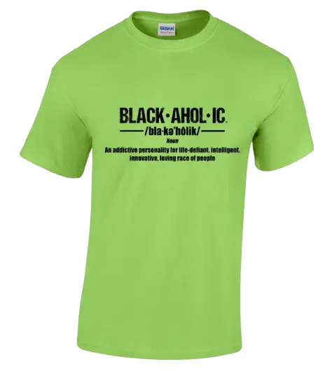 Blackaholic Definition Tee Men Lime BLACKAHOLIC UNLIMITED