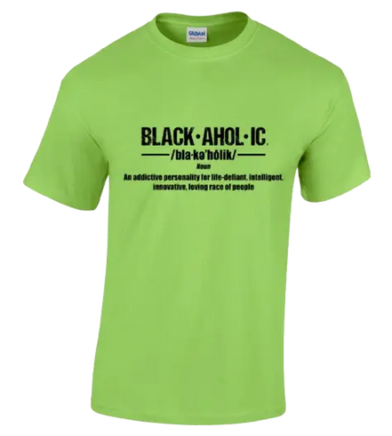 Blackaholic Definition Tee Men Lime BLACKAHOLIC UNLIMITED