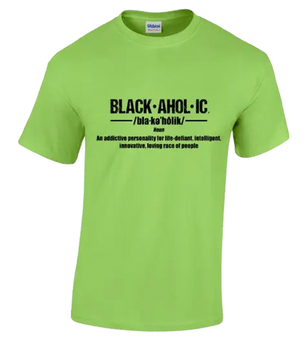 Blackaholic Definition Tee Boys Lime BLACKAHOLIC UNLIMITED
