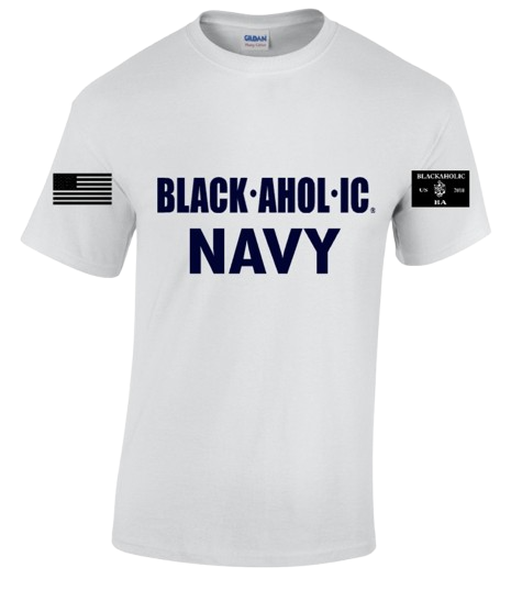 Blackaholic Navy Tee Men White