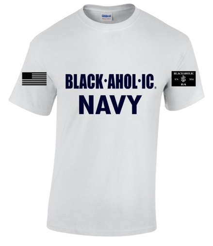 Blackaholic Navy Tee Men White