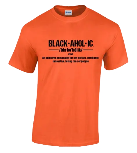 Blackaholic Definition Tee Men Orange BLACKAHOLIC UNLIMITED