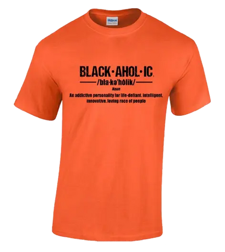 Blackaholic Definition Tee Men Orange BLACKAHOLIC UNLIMITED