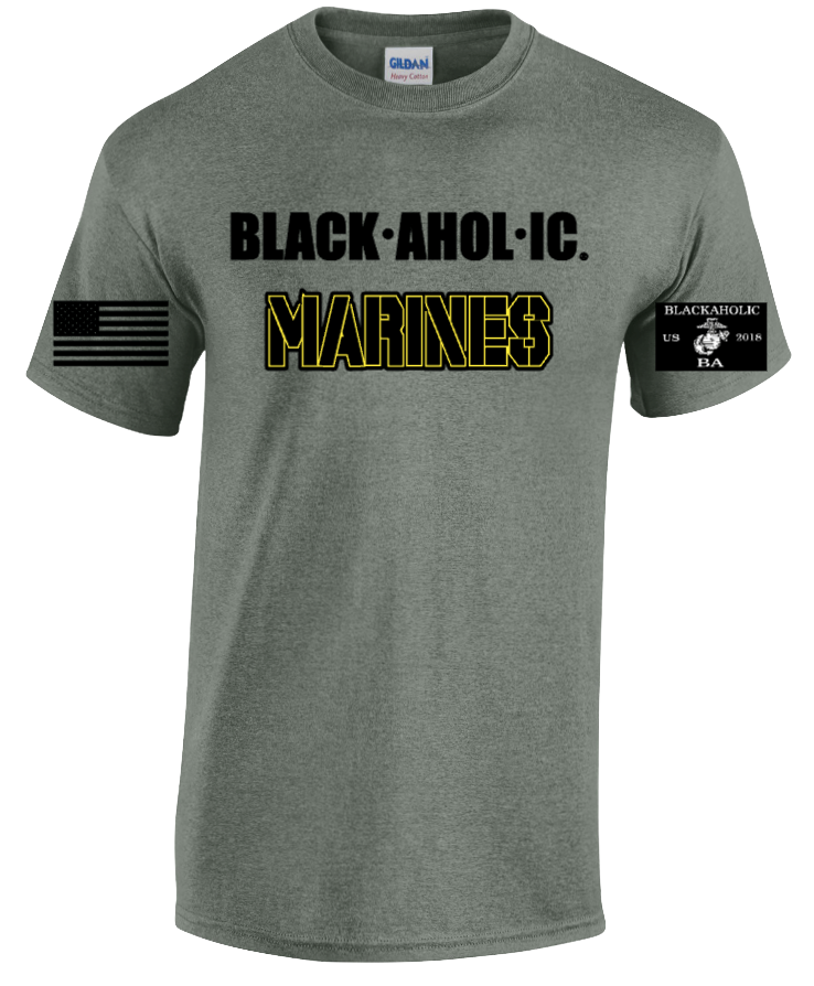 Blackaholic Marines Tee Men Heather Military Green