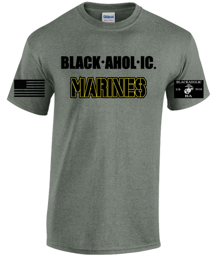 Blackaholic Marines Tee Men Heather Military Green