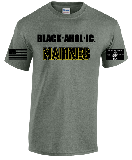 Blackaholic Marines Tee Men Heather Military Green