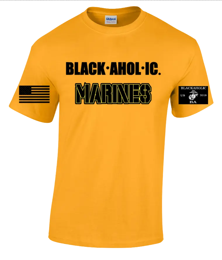Blackaholic Marines Tee Women Gold (Black/Yellow Lettering) My Store