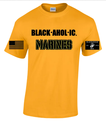 Blackaholic Marines Tee Women Gold (Black/Yellow Lettering) My Store