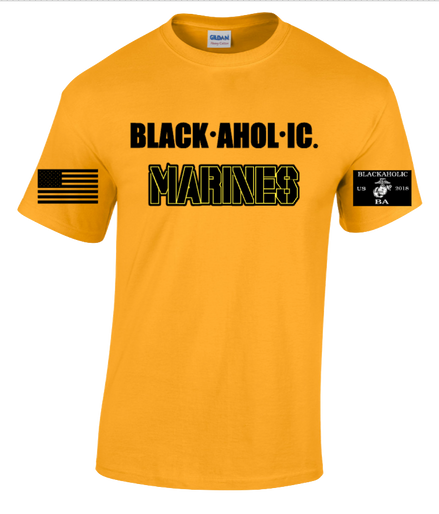 Blackaholic Marines Tee Women Gold (Black/Yellow Lettering)