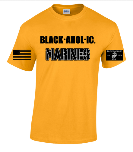 Blackaholic Marines Tee Men Gold ( Black Lettering)