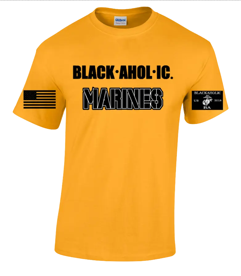 Blackaholic Marines Tee Women Gold (Black Lettering) My Store