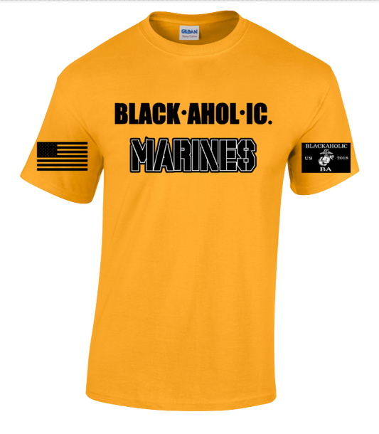 Blackaholic Marines Tee Women Gold (Black Lettering)