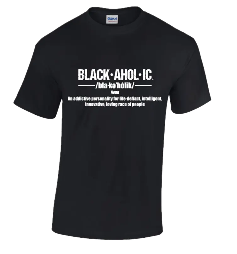 Blackaholic Definition Tee Men Black My Store