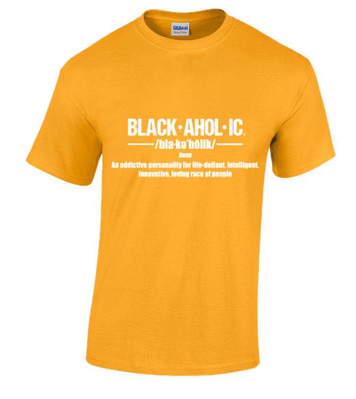 Blackaholic Definition Tee Men Gold