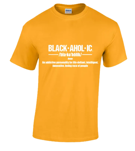 Blackaholic Definition Tee Boys Gold My Store