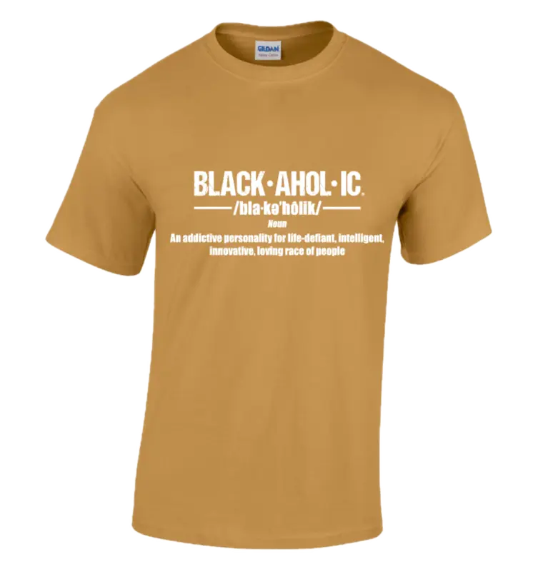 Blackaholic Definition Tee Boys Old Gold My Store