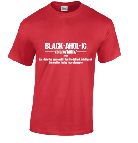 Blackaholic Definition Tee Boys Red My Store