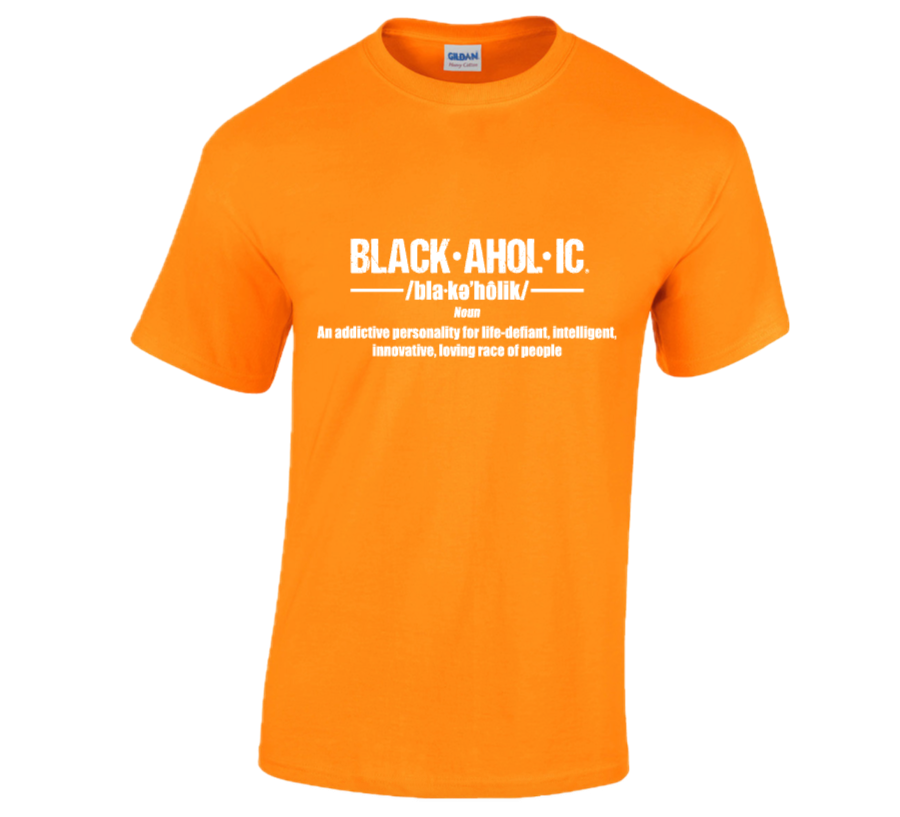 Blackaholic Definition Tee Men Tennessee Orange