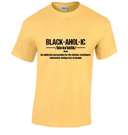 Blackaholic Definition Tee Girls Yellow Haze BLACKAHOLIC UNLIMITED