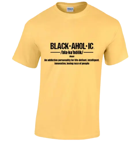 Blackaholic Definition Tee Boys Yellow Haze BLACKAHOLIC UNLIMITED