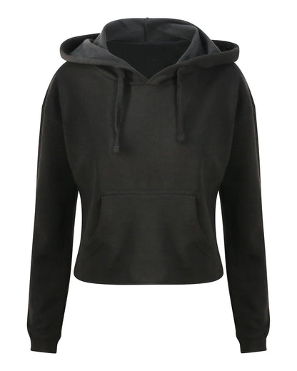 Blackaholic Definition Ladies' Girlie Cropped Hooded Fleece with Pocket